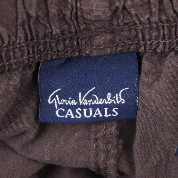 Gloria Vanderbilt Women's PL Brown Capri Pants Stretchy Waistband
