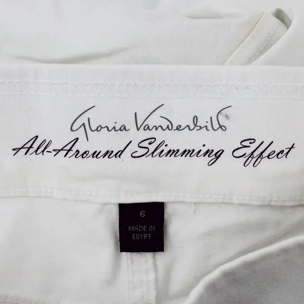 Gloria Vanderbilt All-Around Slimming Effect Skimmer White Crop Pants Size 6