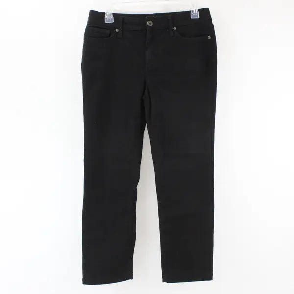 St. John's Bay Jeans Womens 6P Black Straight Leg Stretch Denim Casual