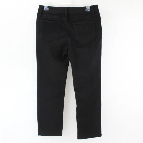St. John's Bay Jeans Womens 6P Black Straight Leg Stretch Denim Casual