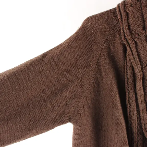 Effeci Women's Brown Open Front Long Sleeve Knit Cardigan PL