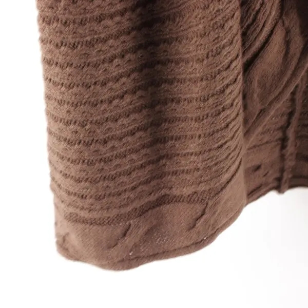 Effeci Women's Brown Open Front Long Sleeve Knit Cardigan PL