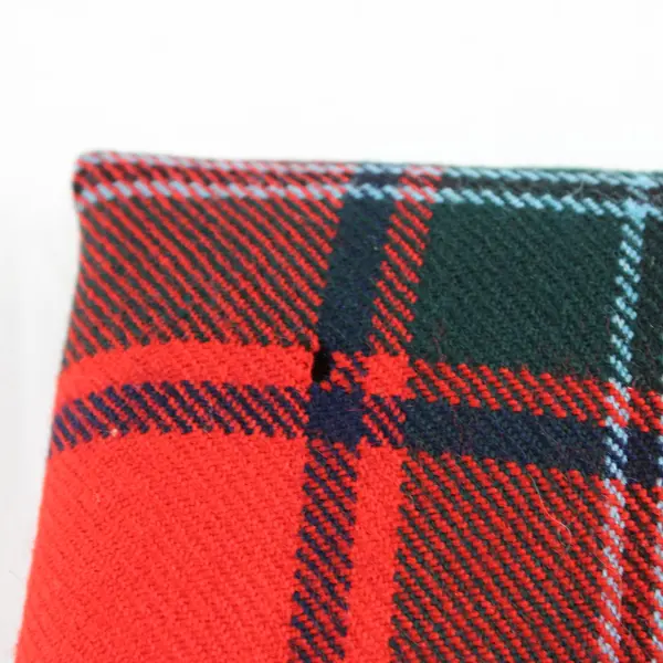 Lochcarron Plaid Wool Fringe Scarf Red Green Blue 9x56 FLAWED