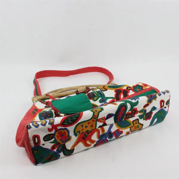 VTG Sun N' Sand Multicolor Abstract Novelty Beach Shoulder Bag 20in Flawed