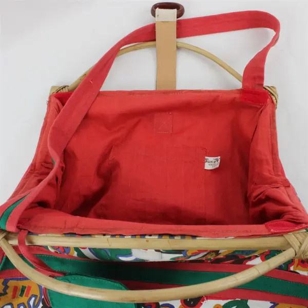 VTG Sun N' Sand Multicolor Abstract Novelty Beach Shoulder Bag 20in Flawed