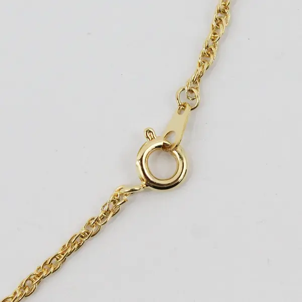 Vintage Blue Clear Rhinestone Gold Tone Heart Pendant Necklace 19in