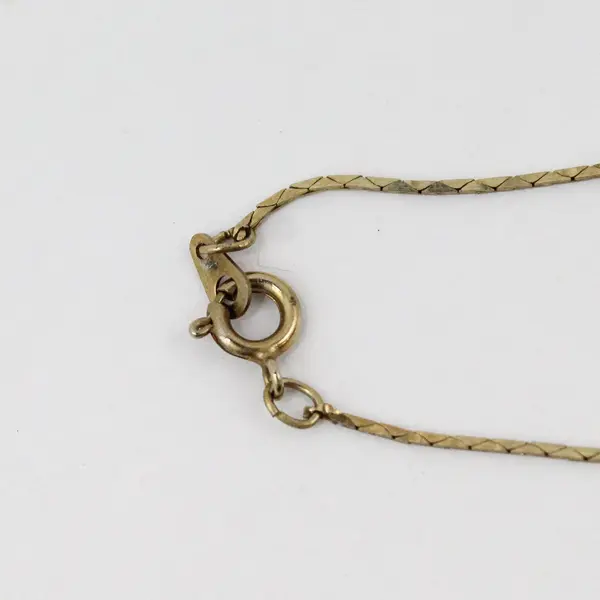 Vintage Faux Pearl Gold Tone Heart Pendant Necklace 18in