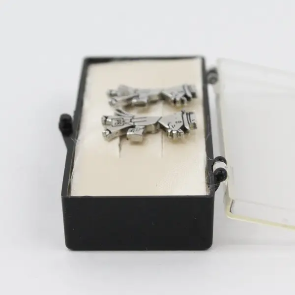 Vintage PB Rat Mouse Silver-Tone Screw Back Novelty Earrings