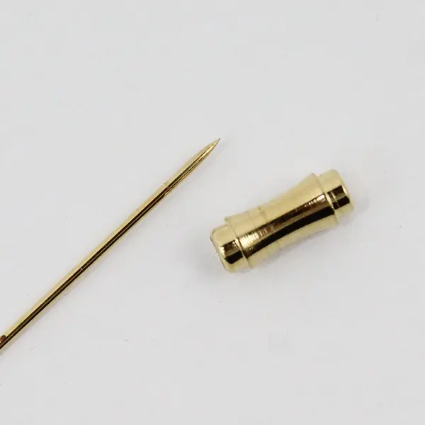 Vintage Gold-Tone Clear Rhinestone Heart Stick Pin Brooch