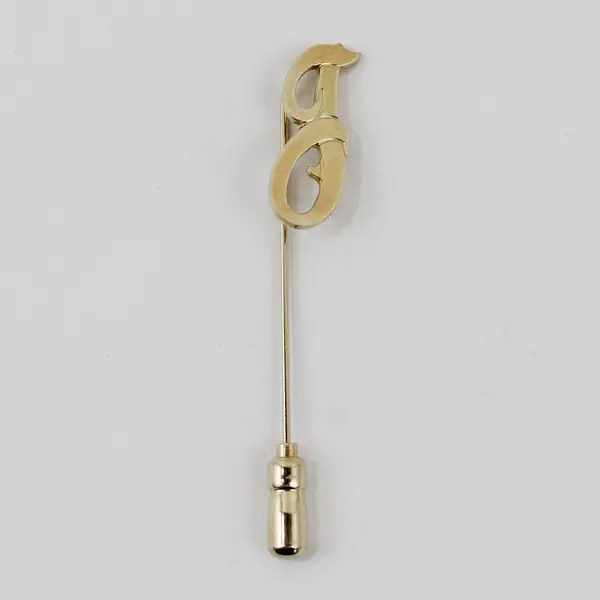 Vintage J Initial Gold-Tone Stick Pin Accessory