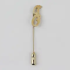 Vintage J Initial Gold-Tone Stick Pin Accessory