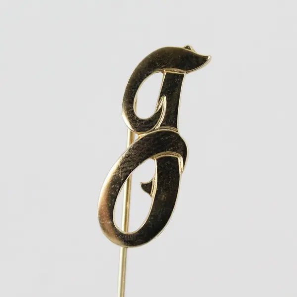 Vintage J Initial Gold-Tone Stick Pin Accessory