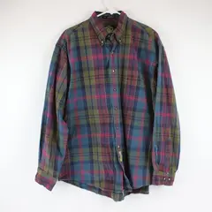 Vintage BD Baggies Multicolor Plaid Long-Sleeved Button-Down Men's Large FLAWED