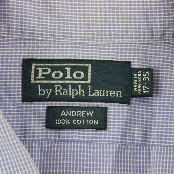Polo Ralph Lauren Andrew Blue Long Sleeve Button Up Shirt Mens 17-35