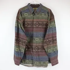 Cabela's Men's XL Deerskin Soft Chamois Southwestern Print Cotton Button Down