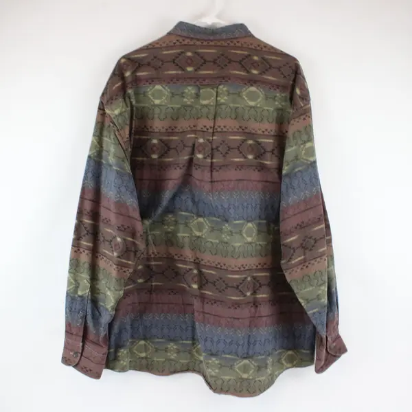 Cabela's Men's XL Deerskin Soft Chamois Southwestern Print Cotton Button Down