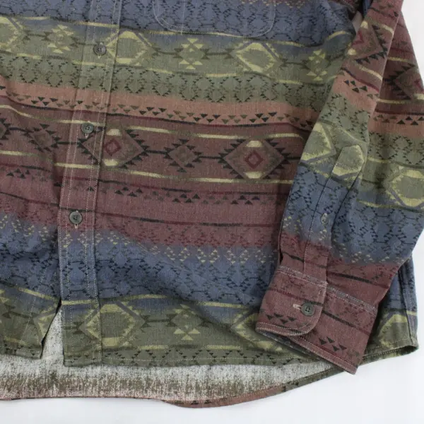 Cabela's Men's XL Deerskin Soft Chamois Southwestern Print Cotton Button Down