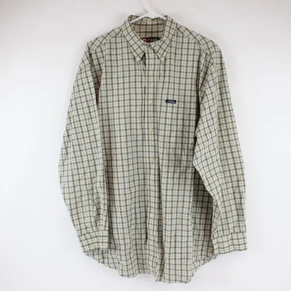 Chaps Ralph Lauren Mens Large Plaid Long Sleeve Button Down Shirt