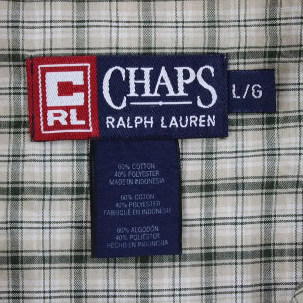 Chaps Ralph Lauren Mens Large Plaid Long Sleeve Button Down Shirt
