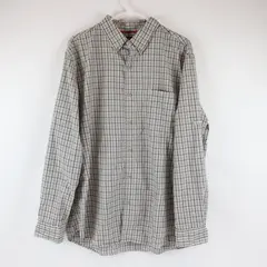 Chaps Mens XL Gray Beige Long Sleeve Button Down Shirt