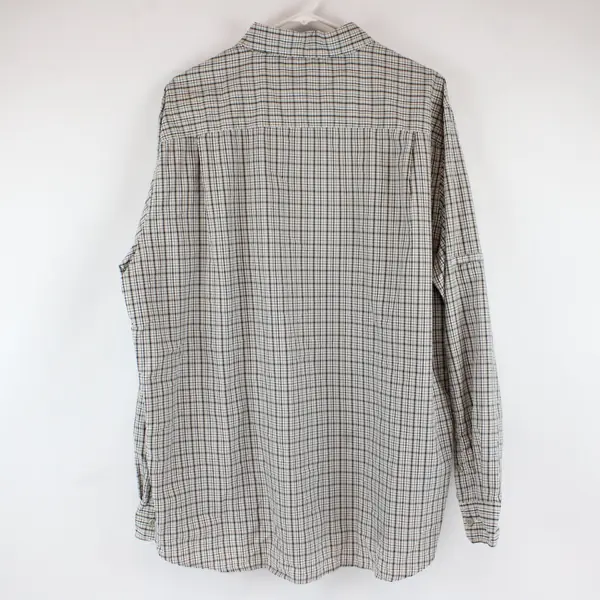 Chaps Mens XL Gray Beige Long Sleeve Button Down Shirt