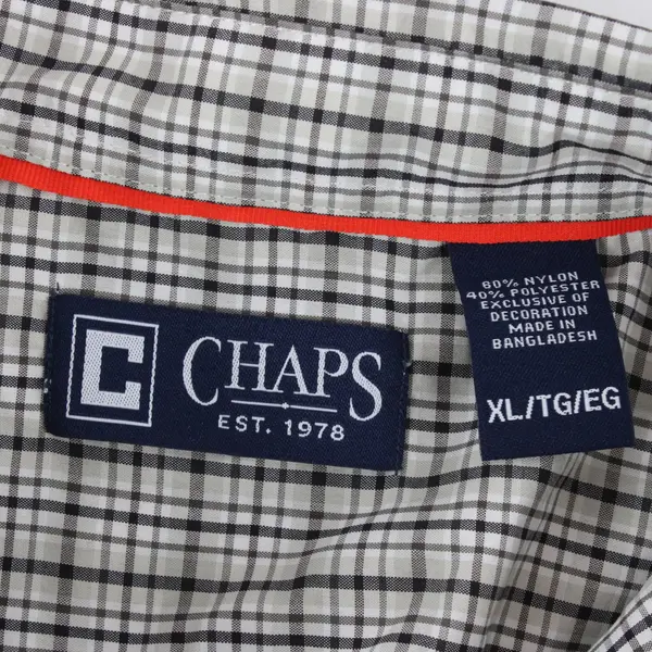 Chaps Mens XL Gray Beige Long Sleeve Button Down Shirt