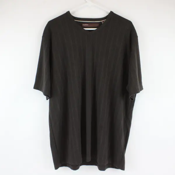 Perry Ellis Dark Brown V-Neck Short Sleeve Knit Tee Men's XL