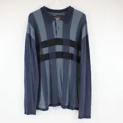 Perry Ellis Mens XL Blue Gray Knit Long Sleeve Pullover Sweater