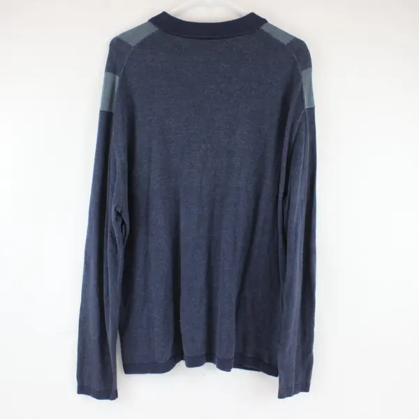 Perry Ellis Mens XL Blue Gray Knit Long Sleeve Pullover Sweater