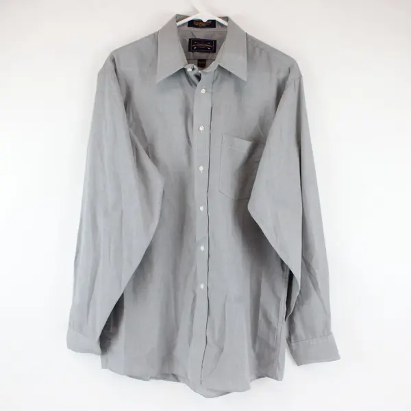 Arrow Company Men's Gray Long Sleeve Dress Shirt 16-34/35