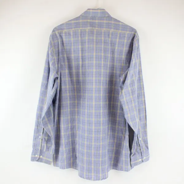 Arrow Mens Blue Yellow Plaid Long Sleeve Button Down Shirt 16-34/35