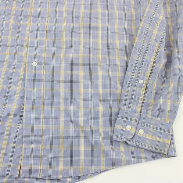 Arrow Mens Blue Yellow Plaid Long Sleeve Button Down Shirt 16-34/35