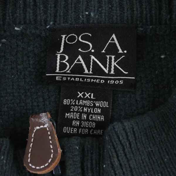 Jos. A. Bank Men's XXL Green 1/4 Zip Knit Sweater
