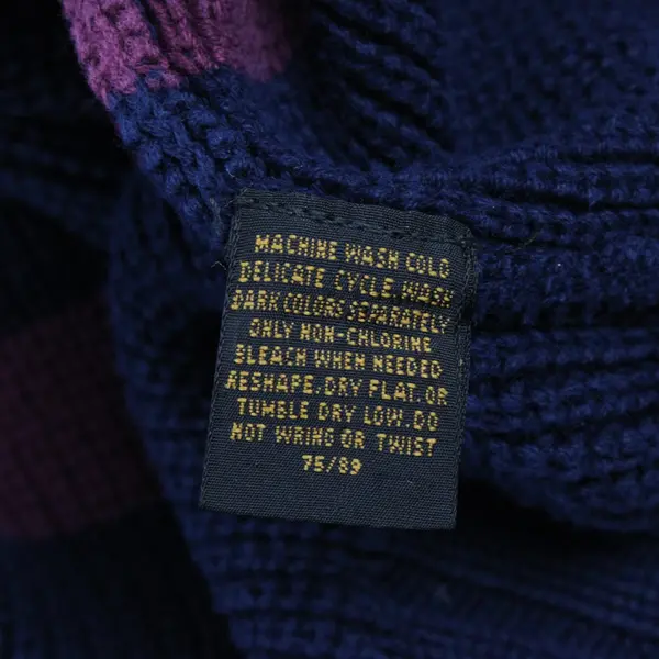 Men's XL Navy Burgundy Striped Knit Pullover Sweater