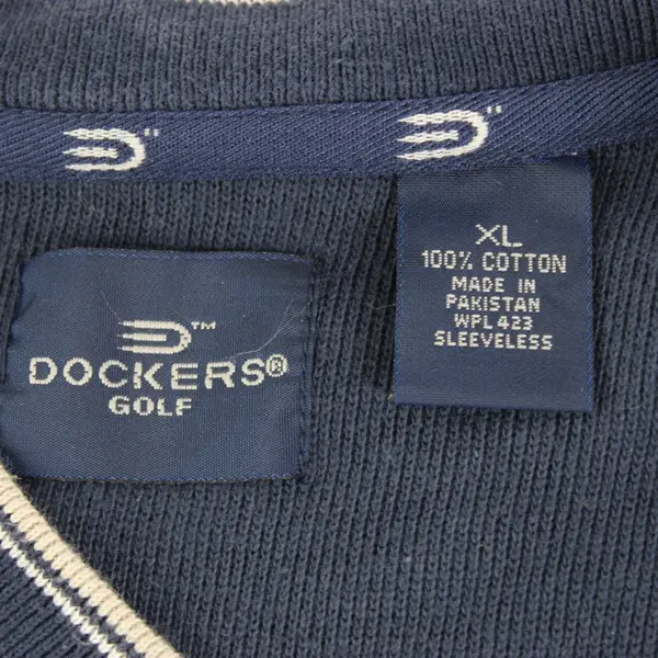 Dockers Men's XL Navy Blue Knit Golf Sweater Vest