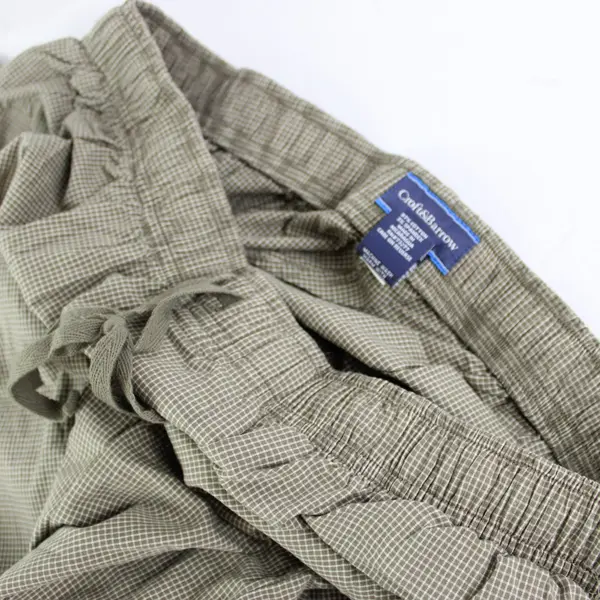 Croft & Barrow Men's Green Grid Drawstring Pajama Pants Sleepwear Large