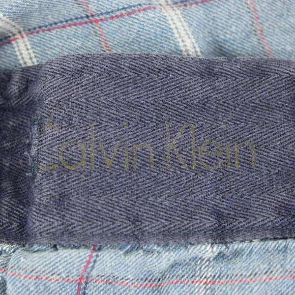 Calvin Klein Men's Large Plaid Pajama Pants Blue Red White Sleepwear FLAW