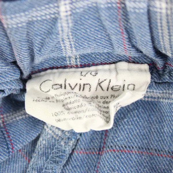 Calvin Klein Men's Large Plaid Pajama Pants Blue Red White Sleepwear FLAW