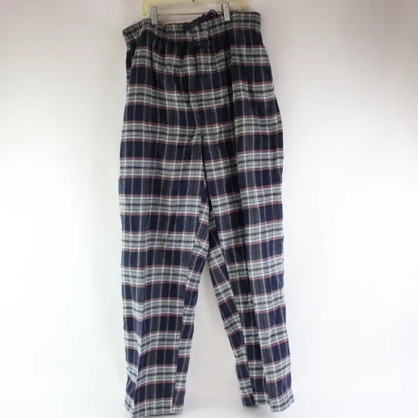 Perry Ellis Portfolio Men's XL Plaid Pajama Pants Gray Blue Red