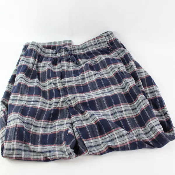 Perry Ellis Portfolio Men's XL Plaid Pajama Pants Gray Blue Red