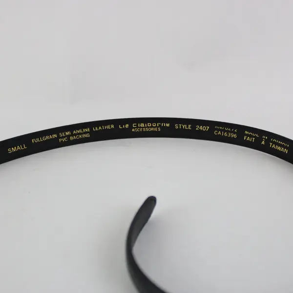 Liz Claiborne Womens Skinny Black Leather Belt Small Gold Tone Buckle