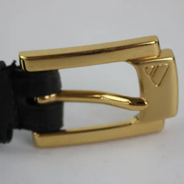 Liz Claiborne Womens Skinny Black Leather Belt Small Gold Tone Buckle