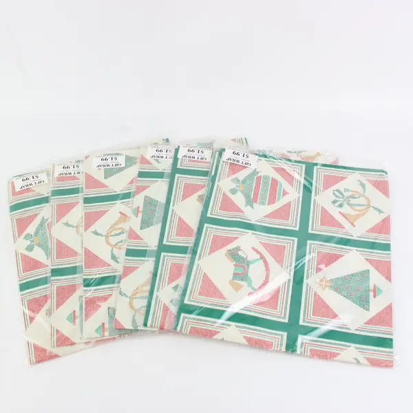 Vintage Henry Brandt & Co Christmas Cross Stitch Wrapping Paper 60 Sq Ft
