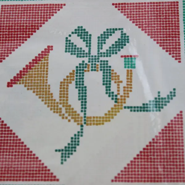 Vintage Henry Brandt & Co Christmas Cross Stitch Wrapping Paper 60 Sq Ft