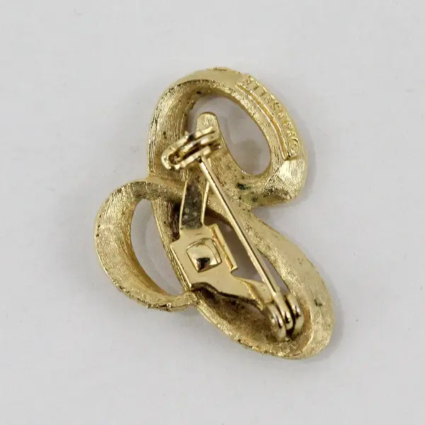 Vintage Mamselle Gold Tone Letter C Brooch Pin
