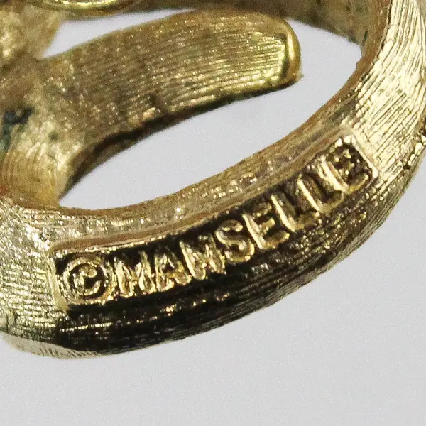 Vintage Mamselle Gold Tone Letter C Brooch Pin