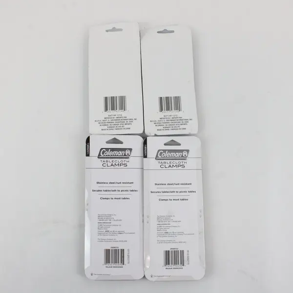 Lot of 4 Tablecloth Clamp Sets Coleman & Greenbrier Intl