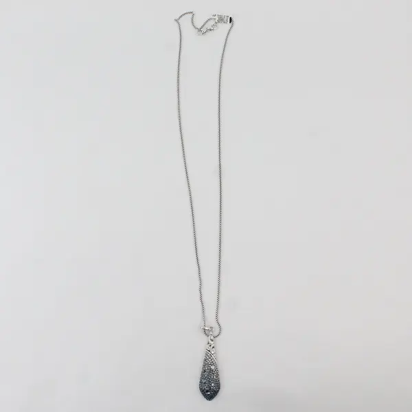 NWT Brighton Crystal Voyage Blue Clear Rhinestone Teardrop Pendant Necklace 35in