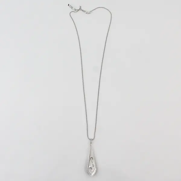 NWT Brighton Crystal Voyage Blue Clear Rhinestone Teardrop Pendant Necklace 35in
