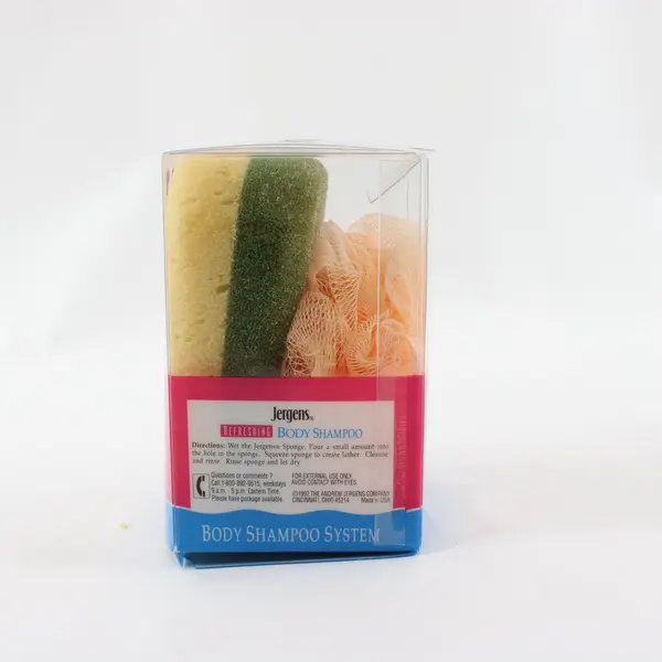Lot of 2 Jergens Bath Sponge & Loofah Exfoliating Shower Scrubbers